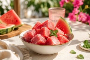 Wassermelone, eine beliebte Idee für heisse Sommertage.