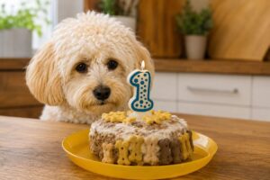 Hundetorte aus Fleisch, Gemüse und Joghurt