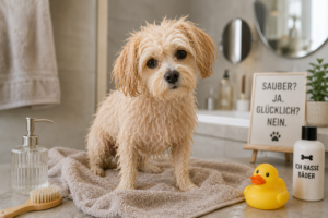 Maltipoo nach einem Bad